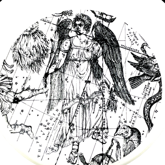Vintage Zodiac Horoscope “Virgo” Large Rimmed Bowl by Iroquois
