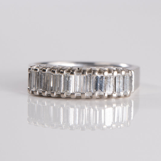 White Gold Baguette Cut Diamond Ring (Appraisal Included)
