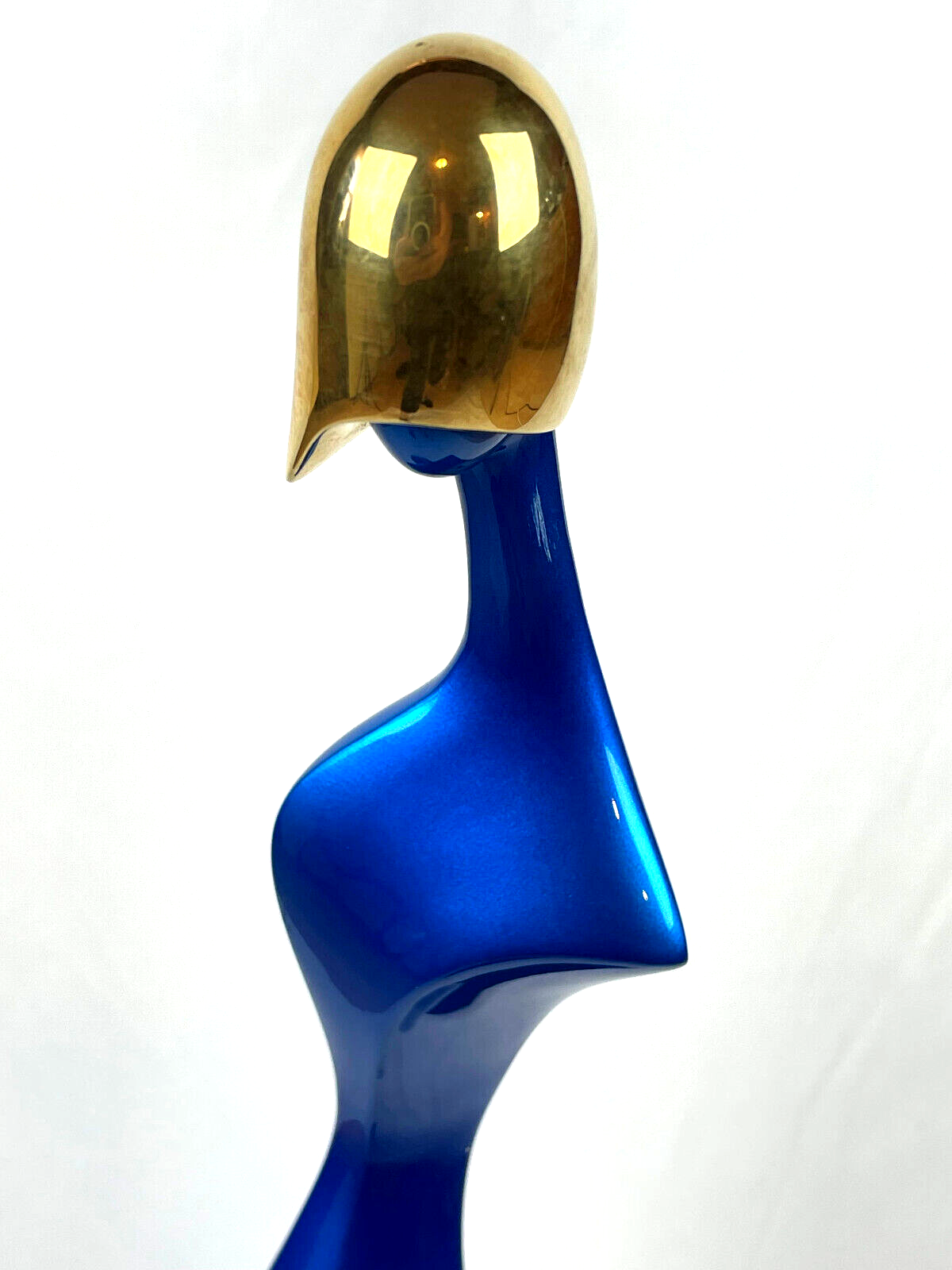 Paul Braslow L/E #28/60 Bronze Sculpture "Paris 3" Blue & Gilt Female Form