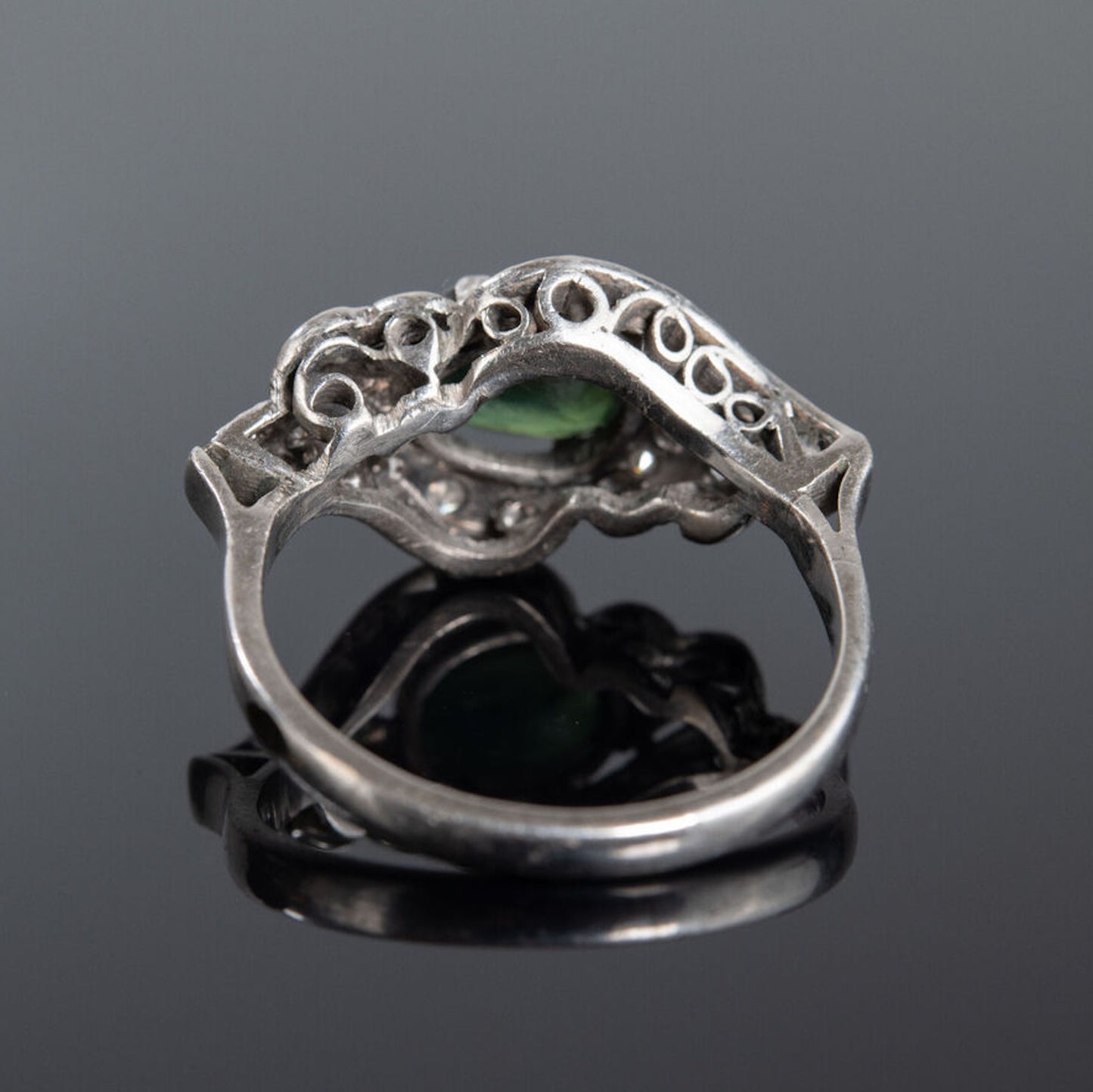 Vintage Palladium Sapphire & Diamond Ring (Appraisal Included)